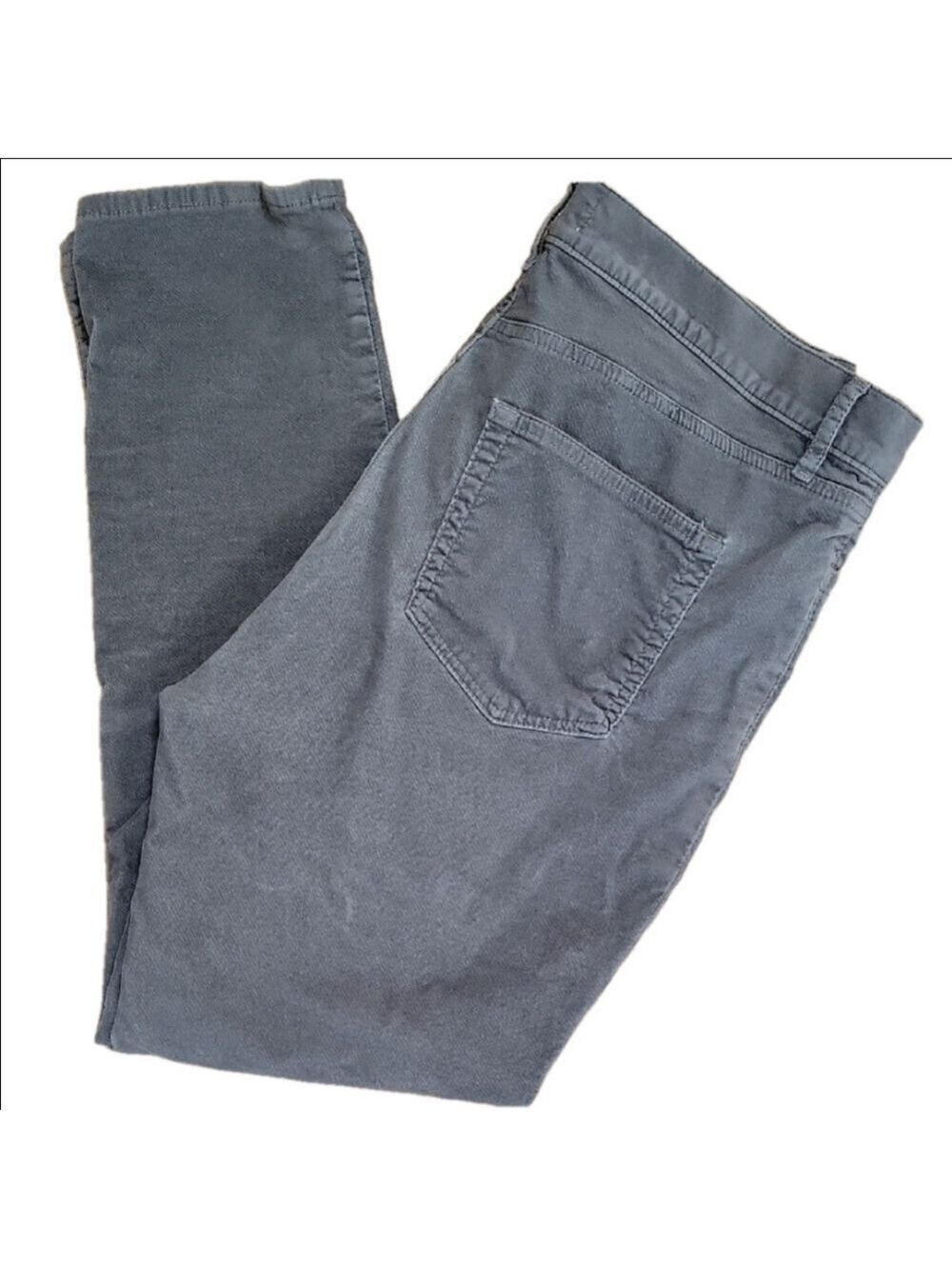 Loft Gray Velour Straight Leg Jeans Size 14 EUC